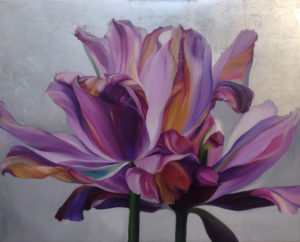 "Prelude & Fuge No.10", 24 x 30 inches, Oil and Silver on canvas