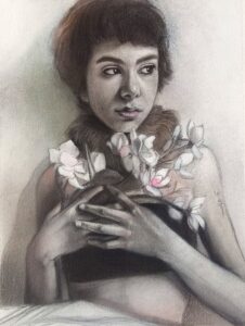Close to My Heart 15 x 11 inches Charcoal & pastel on gessoes paper Monitor size
