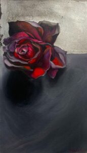 Diatonic 14 X 22inches Oil And Silver Over Charcoal On Paper Small