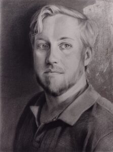 Jordan Holmes 21 x 15inches Charcoal & Silver on paper monitor size